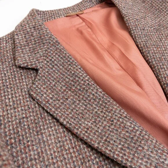 Vintage Harris Tweed Brown Wool Blazer 40R Handwoven Scotland - Picture 5 of 15